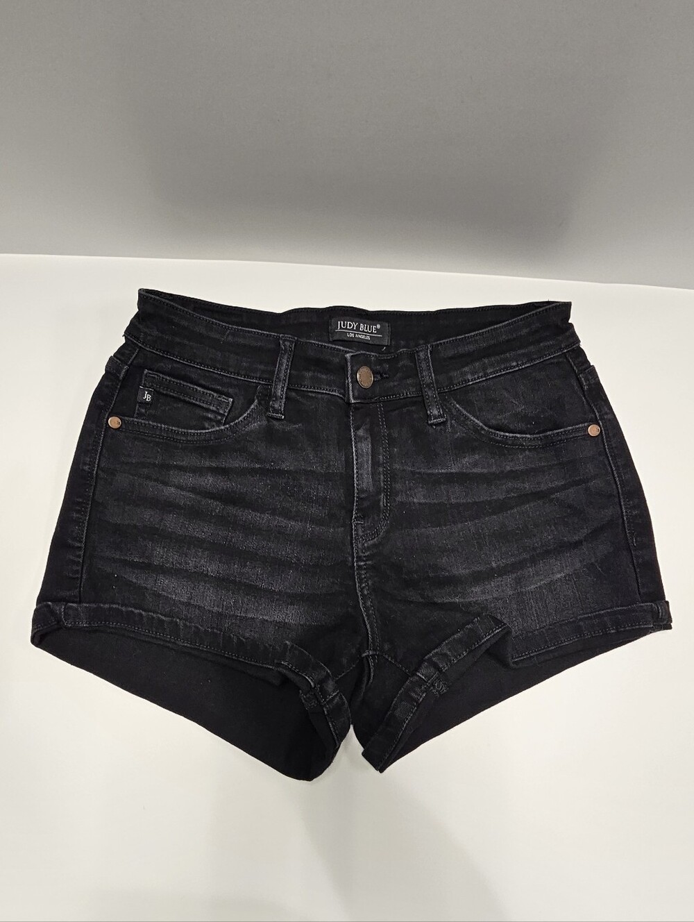 Judy Blue Black Wash Denim Jeans Shorts Medium Style JB15003BK
